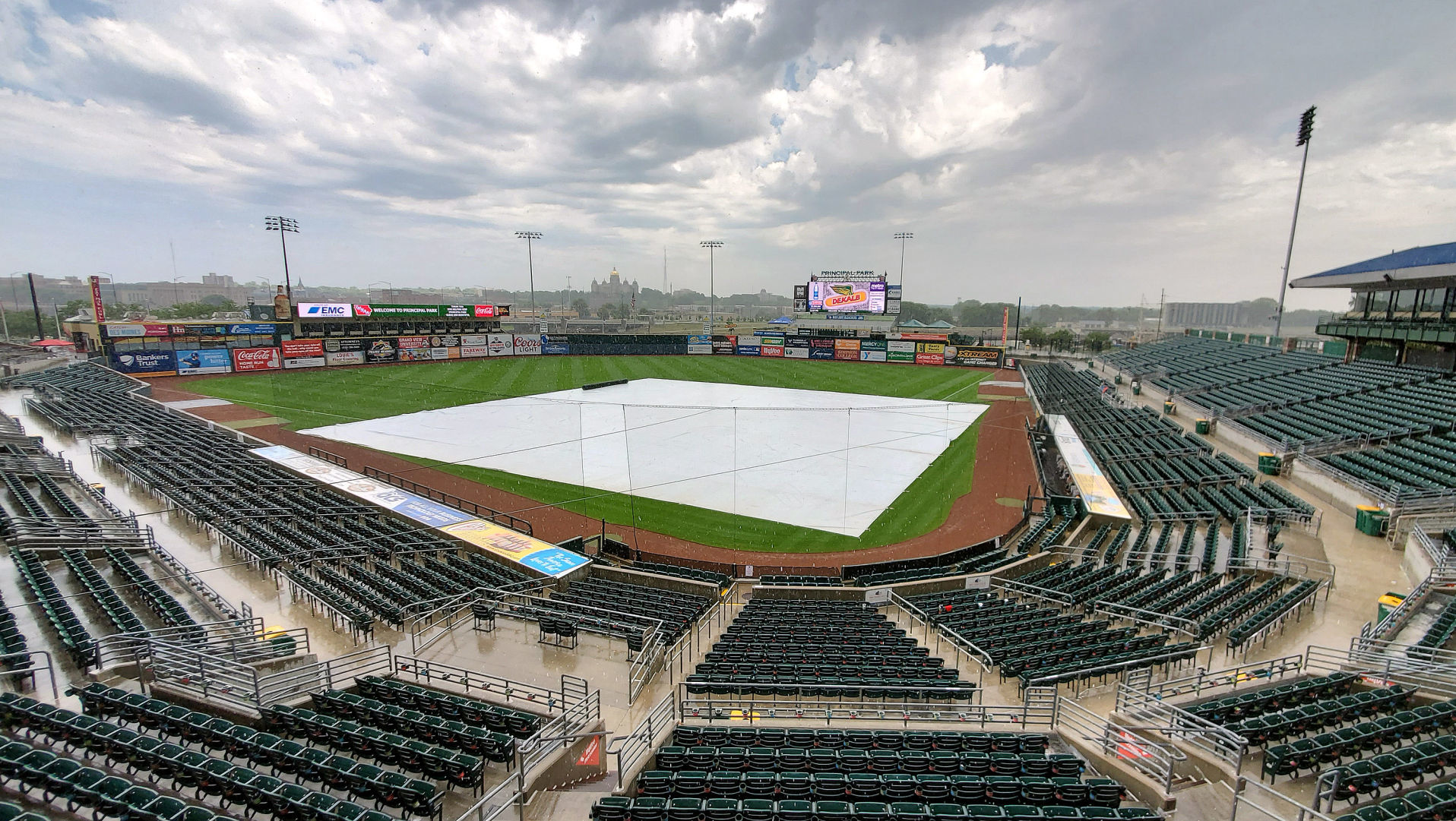 State baseball rain delay